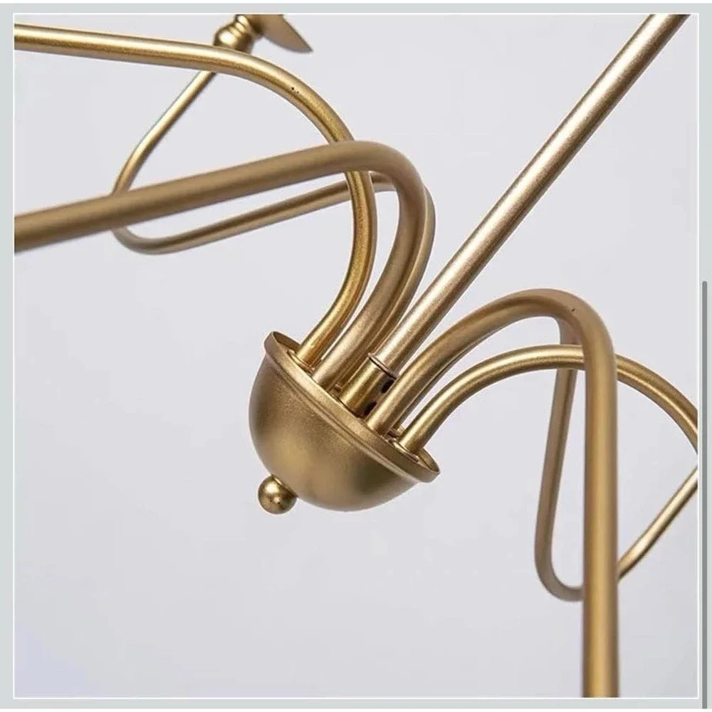 Modern Chandelier Country Retro Gold Black Candle Chandelier Simple Fashion Iron